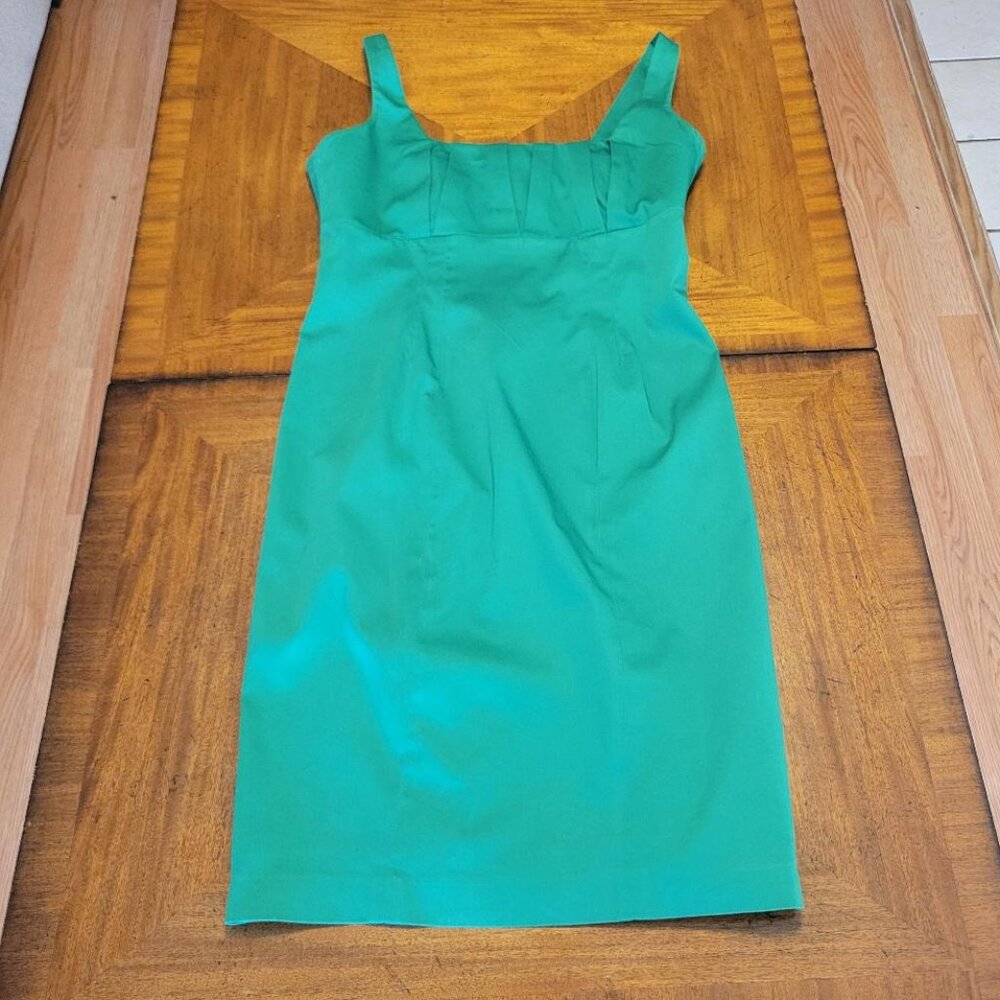 Calvin Klein Green Pleated Front Sleeveless Dress